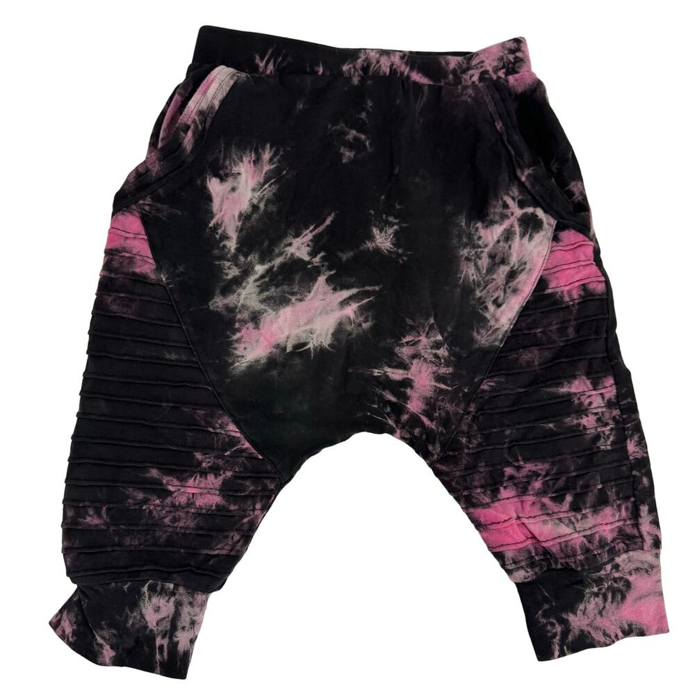 Posh Kiddos Pink & Black Tie Dye Biker Shorts Size 9